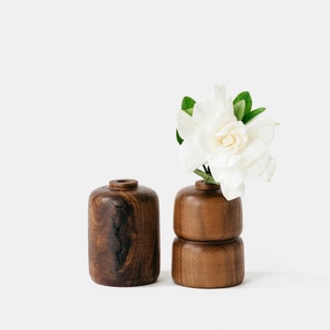 Walnut Hardwood Bud Vase