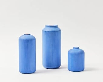 Vase peint Josef | Bleu cobalt