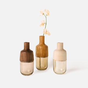 Marais Vase Collection | Solid Hardwood & Glass