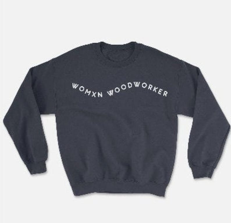 Womxn Woodworker Sweatshirt Heather Grey Crew Neck image 1