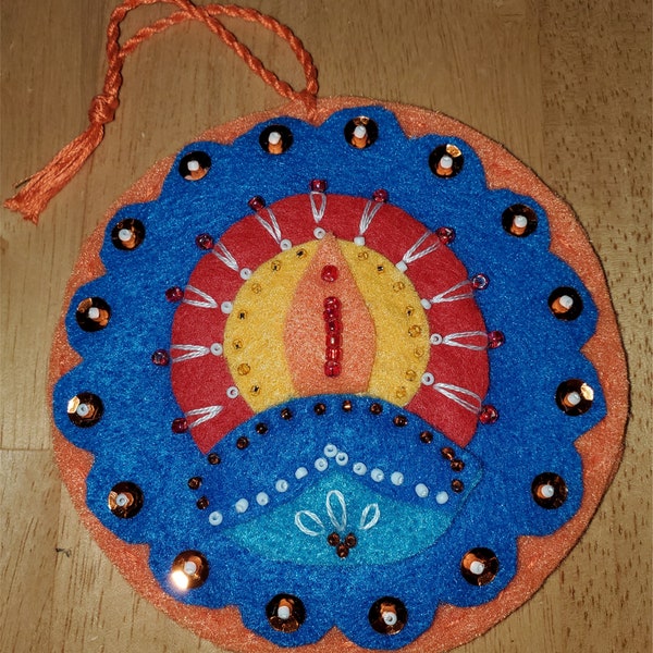 Pattern In the Light Felt Applique Festival Ornament Diya Rangoli - Pattern Only