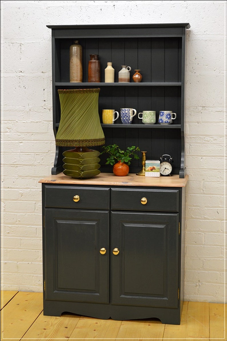 Vintage Solid Pine Welsh Dresser Kitchen Sideboard Painted Etsy