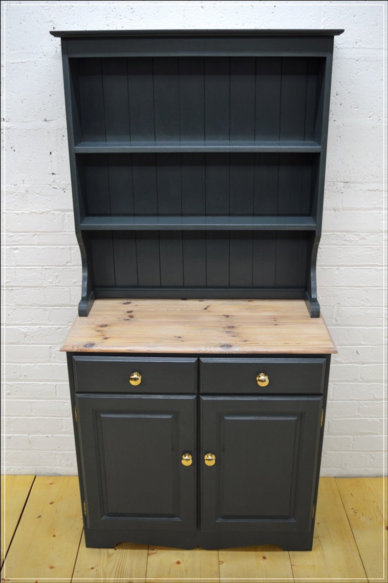 Vintage Solid Pine Welsh Dresser Kitchen Sideboard Painted Etsy