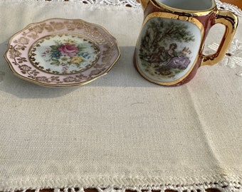 Charming Small Vintage Limoges Plate and Jug