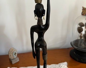 Graceful Vintage Tribal Figure Candle Stick