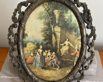 Beautiful Vintage Italian Idyllic Silk Scene