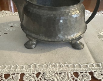 Arts and Crafts Vintage Hammered Pewter Jug