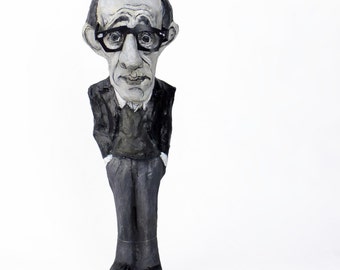 Woody Allen paper mache figure