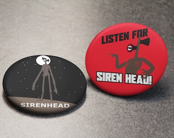 Siren Head Buttons | Sirenhead figure pin, Siren Head fan, scp gaming birthday present light pins horror fan art, gift child, urban legend