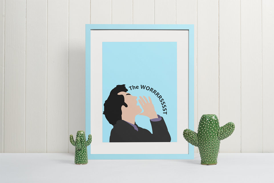 Jean Ralphio The Worst Poster | fan art, Parks and Rec, gift, Wall Decor, Father's Day, quote, Ron Swanson, TV Show, Funny, Mona Lisa, e720