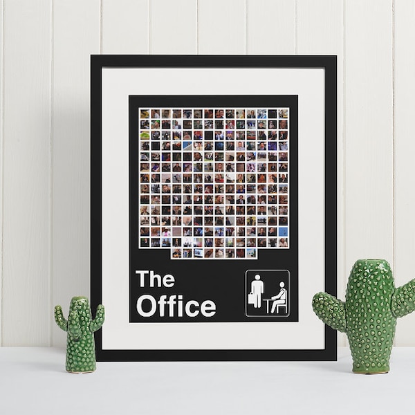 The Entire Office Poster | Scene from each episode, fan art, The Office, quote, Wall Decor, Gift, Funny, Dwight Schrute, Michael Scott black