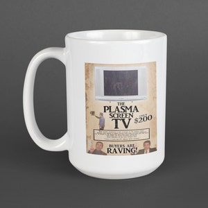 Michael Scott&#39;s Plasma Screen TV 15oz Mug | The Office, dwight schrute, dunder mifflin funny, cup Hunter, Jan Levinson, dundie, dinner party