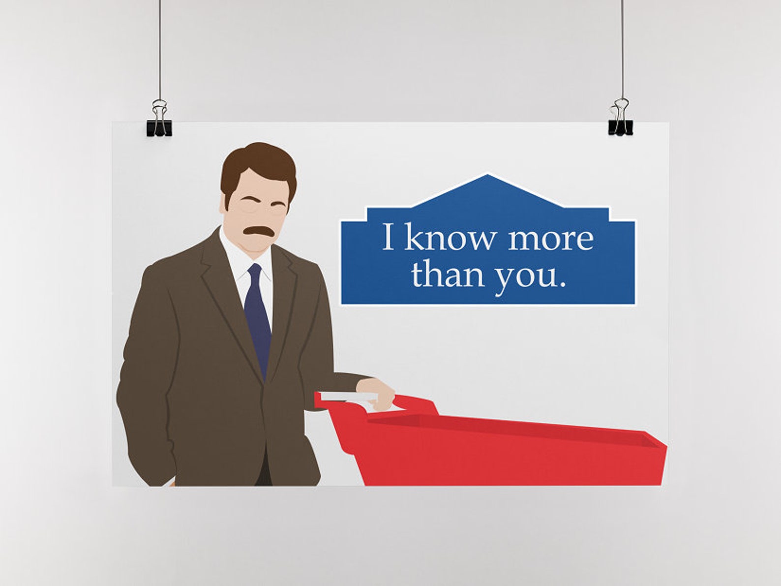 Ron Swanson I Know More Than You Poster fan art Parks and Etsy