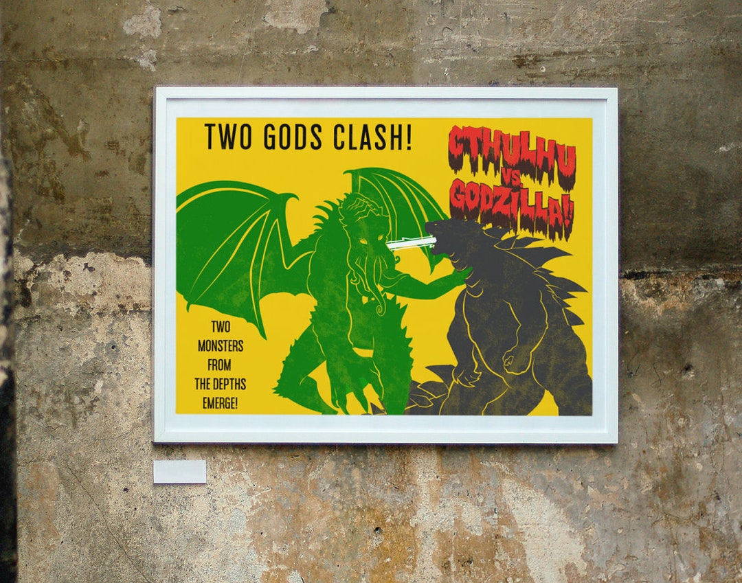 レイジオブザドラゴンズ　ミニポスター Cthulhu Vs. Godzilla Poster | Monsterverse, Lovecraft, Deep Sea