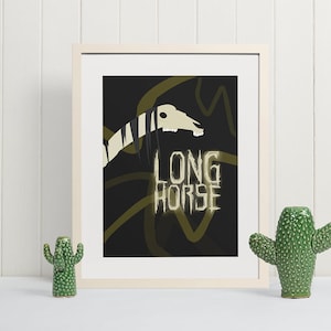 Long Horse Poster | SCP, pop culture, monsters, wall decor, horror, gift, fan art, child, birthday, video games, spooky, Siren Head, boy