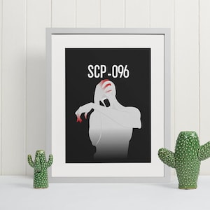 SCP-096 Poster | SCP, pop culture, monsters, wall decor, horror, gift, fan art, child, birthday, video game, spooky, Siren Head, Cartoon Cat