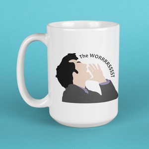 Caneca Jean Ralphio Run The Worst de 15 oz | Parques e Recreação, fan art, engraçado, presente, caneca Mona Lisa Ron Swanson Entertainment 720, parques e recreação