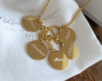 CREW LOVE|  mom necklace with kids names, generation necklace with kids initials, initial name necklace