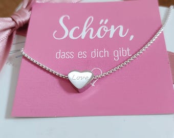 Engraved Initial Heart Necklace, Name necklace with a Personalized Charm
