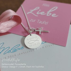 Taufkette Gold Mädchen, taufkette Jungen, taufschmuck, goldene Taufkette personalisiert, kette zur Taufe mit gravur, Namenskette für Mädchen mit Geburtsstein, kinderkette personalisiert, kreuz kette, kette mit kreuz