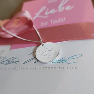 taufkette silber für junge und mädchen, kette personalisiert, taufgeschenk junge und mädchen, anhänger taufe, geschenk von paten zur taufe und Erstkommunion, schmuck fürs taufkind, schmuck von patenonkel zur 1. Kommunion