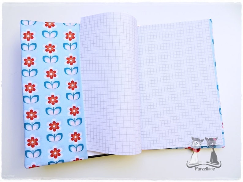 Notebook Case A5-Notebook-Flowers-Flowers retro-incl. Notebook image 2
