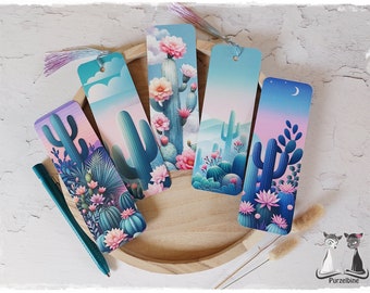 Bookmarks - cactus - cacti - succulents - printed on both sides - reading accessories for book lovers and bookworms