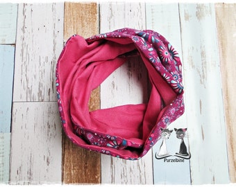 Loopschal - Schlauchschal - Schal - Scarf - Blumen - Flowers - rosa - beere