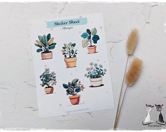 Sticker-Sheet "Pflanzen"- Sticker - Aufkleber - Planer - Bullet Journal - Terminplaner - Tagebuch - Scrapbook - Kalender