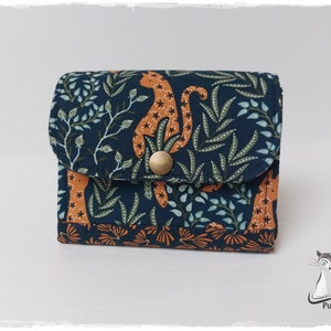 Geldbeutel - Geldbörse - Kleine Flora - Leopard blau grün