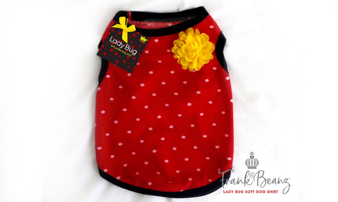 Lady Bug Girls Fleece Dog Shirt Girl Dog Clothes Red Polka Dot Etsy