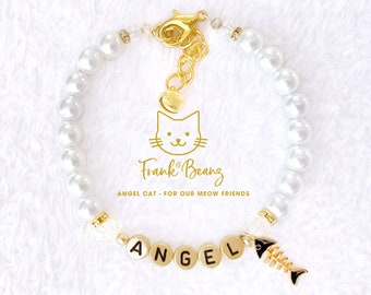 Pearl Cat Necklace I.D. Collar Personalized Pet Necklace Cat Necklace Unisex Pet Jewelry Cat Accessories Gifts for Cat Lovers