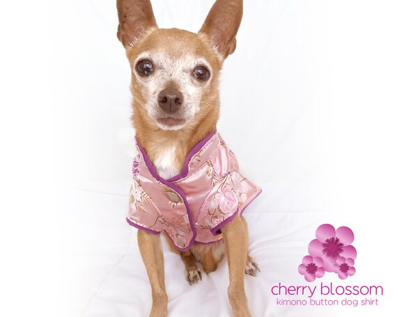 Dog Clothes Kimono Dog Shirt Pink Dog Shirts Girl Dog Etsy
