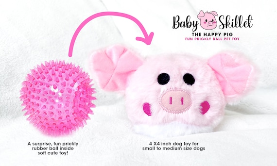 Baby Skillet the Pig Rough Play Ball Dog Toys for Small Medium Dogs Squeaky Ball  Dog Toys Prickly Ball Fun Playtime Dog Toys 