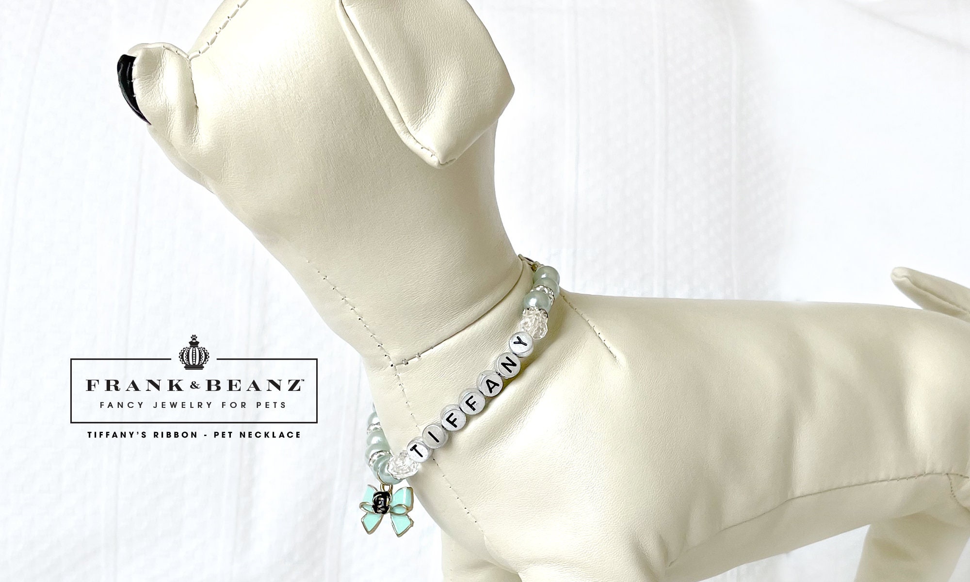 Tiffany Ribbon Luxury Pet Jewelry Personalized Dog Collar Pet 