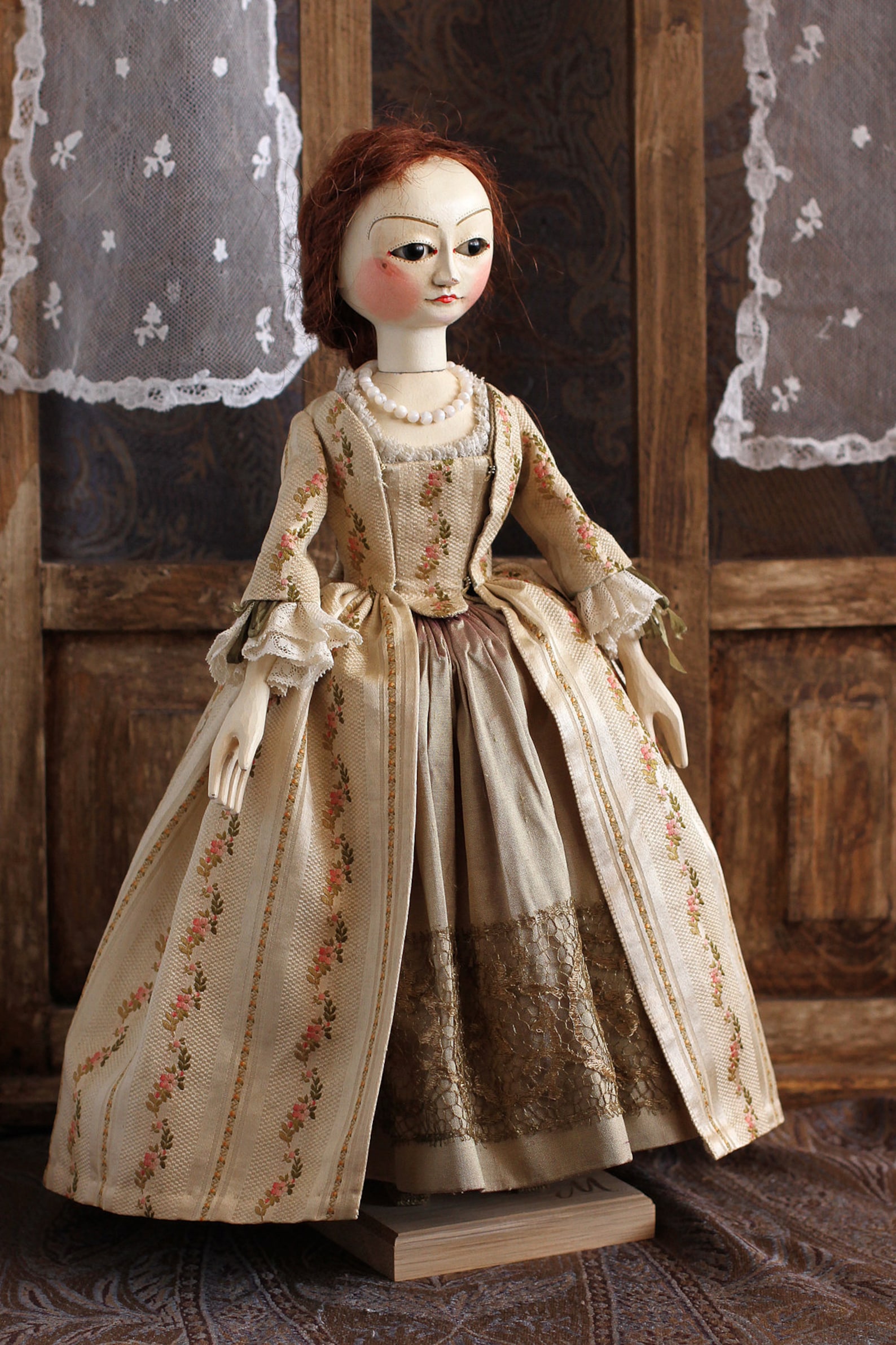 Queen Anne Style Wooden Doll Interior Boudoir Doll Rare Etsy