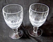 Pair of Waterford Crystal Claret Wine Glasses in Colleen Pattern 4.75 quot x 2.5 quot