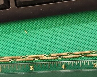 Antique 14k Yellow Gold Bar Link Pocket Watch Chain 13" 5gr