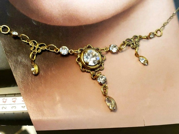 Vintage SADIE GREEN Necklace with CRYSTALS Art De… - image 7