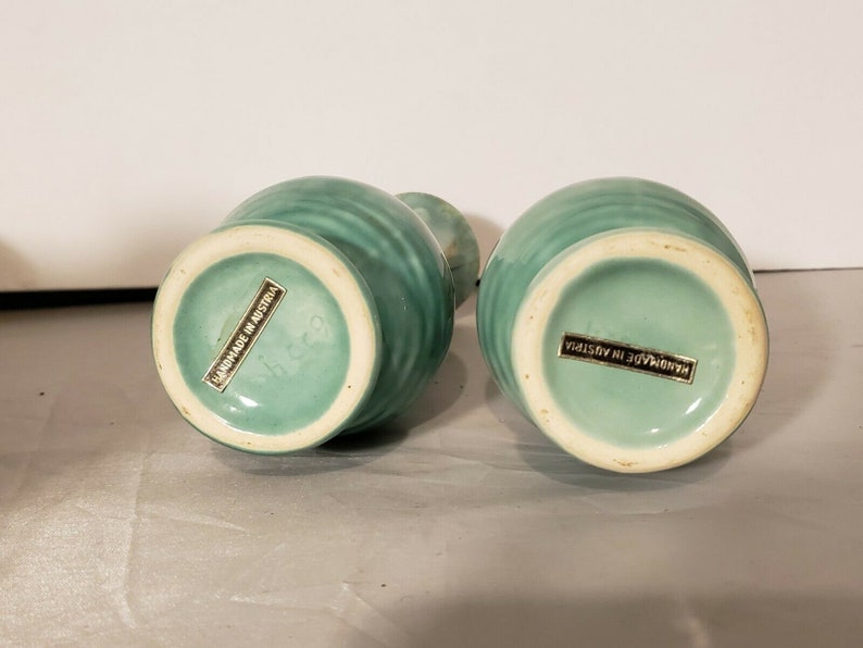 Mid Century Pottery Vases Made in Austria Teal With Etsy