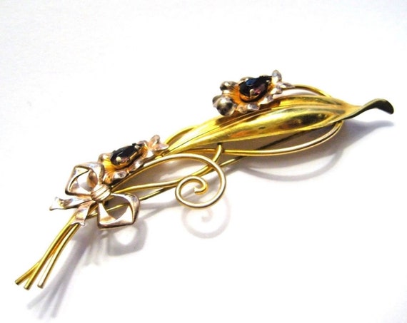 Large Vintage Van Dell Brooch Flower Purple 1/20 12K GF Gold - Etsy Large Vintage Van Dell Brooch Flower Purple 1/20 12K GF Gold - Etsy