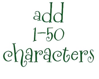 Add 1-50 characters to backside