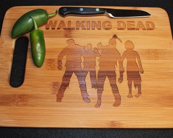 The Walking Dead Zombie 9x13 Bamboo Cutting Board Zombies - Funny Gag Christmas Holiday Gift
