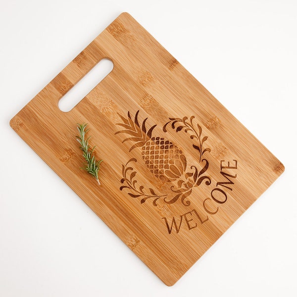 Welcome Pineapple Cutting Board - Housewarming Gift - Southern Hospitality, Charleston