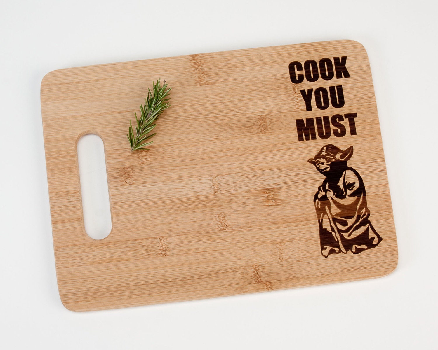 Star Wars Yoda Cook You Must Engraved Cutting Board Foodie Etsy