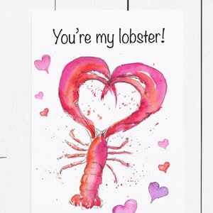 carte d'anniversaire de homard | vous êtes mon homard | Carte de Saint Valentin amusante pour petit ami mari femme petite amie