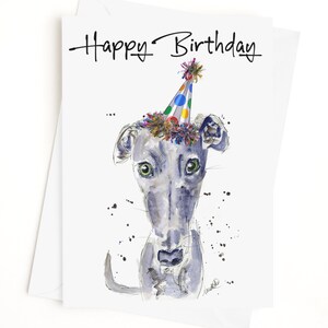 Biglietto d'auguri per Whippet, biglietto d'auguri per levriero, interno vuoto per il tuo augurio