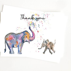 Tarjeta de agradecimiento de elefante