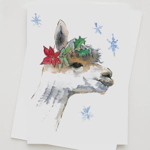 Alpaca Christmas Cards, Christmas card set, Llama Card - Box of 12 with envelopes