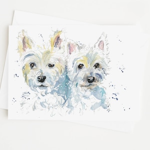 Westie Karte, Westie Geschenke, Hunde-Liebhaber-Geschenk, Geburtstagskarte, Danke-Karte, Hinweiskarte, leere Karte